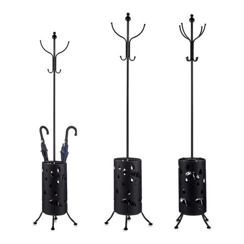 Wieszak na ubrania Stojak na parasole Czarny Metal (44 x 185 x 44 cm) Wieszak na ubrania Stojak na parasole Czarny Metal (44 x 185 x 44 cm)