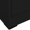 Szafka kartotekowa, czarna, 90x46x164 cm, stalowa