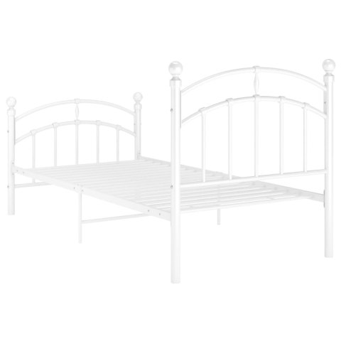 Rama łóżka, biała, metalowa, 100 x 200 cm