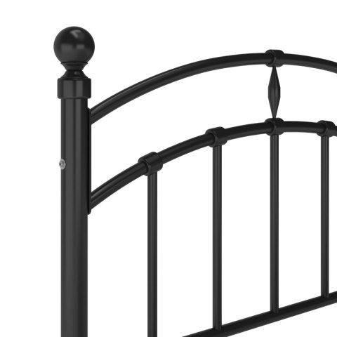 Rama łóżka, czarna, metalowa, 100 x 200 cm