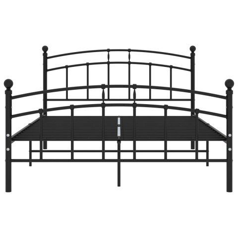 Rama łóżka, czarna, metalowa, 200 x 200 cm