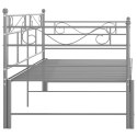 Sofa z wysuwaną ramą łóżka, szara, metalowa, 90x200 cm