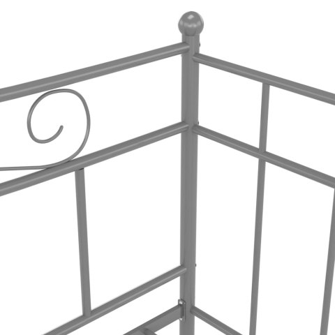 Sofa z wysuwaną ramą łóżka, szara, metalowa, 90x200 cm