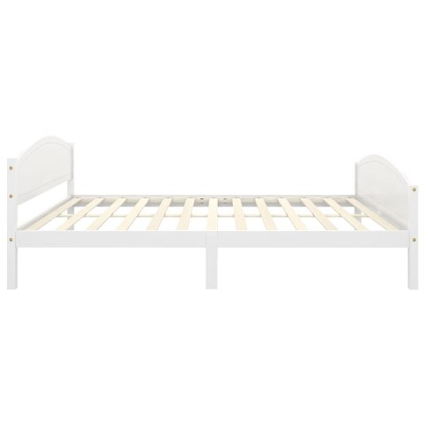 Rama łóżka, biała, lite drewno sosnowe, 160 x 200 cm