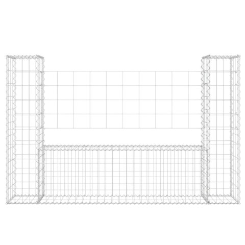 Ogrodzenie gabionowe z 2 słupkami, żelazo, 140x20x100 cm