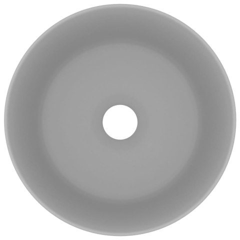 Luksusowa, okrągła umywalka, matowa jasna zieleń, 40x15 cm