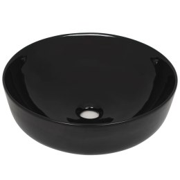 Umywalka ceramiczna, okrągła, 41,5 x 13,5 cm, czarna