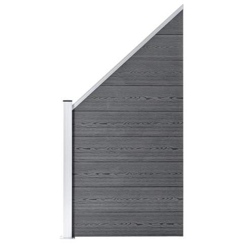 Ogrodzenie WPC, 1 panel kwadratowy+1 skośny, 273x186 cm, szare Ogrodzenie WPC, 1 panel kwadratowy+1 skośny, 273x186 cm, szare