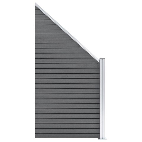 Ogrodzenie WPC, 1 panel kwadratowy+1 skośny, 273x186 cm, szare Ogrodzenie WPC, 1 panel kwadratowy+1 skośny, 273x186 cm, szare