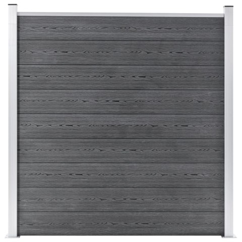 Ogrodzenie WPC, 1 panel kwadratowy+1 skośny, 273x186 cm, szare Ogrodzenie WPC, 1 panel kwadratowy+1 skośny, 273x186 cm, szare