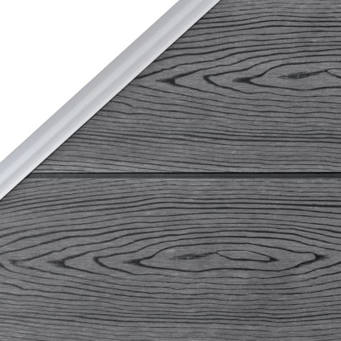 Ogrodzenie WPC, 1 panel kwadratowy+1 skośny, 273x186 cm, szare Ogrodzenie WPC, 1 panel kwadratowy+1 skośny, 273x186 cm, szare