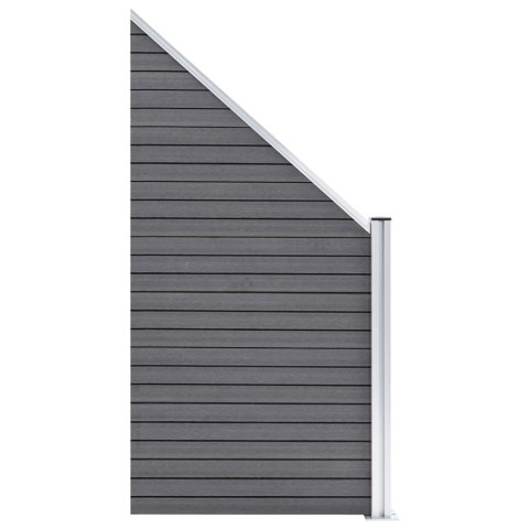 Ogrodzenie WPC, 2 panele kwadratowe, 1 skośny, 446x186cm, szare Ogrodzenie WPC, 2 panele kwadratowe, 1 skośny, 446x186cm, szare