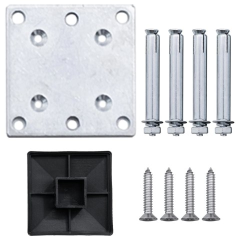 Ogrodzenie WPC, 8 paneli kwadratowych, 1 skośny, 1484x186 cm