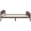 Rama łóżka, ciemnobrązowa, lite drewno sosnowe, 140 x 200 cm