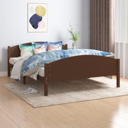 Rama łóżka, ciemnobrązowa, lite drewno sosnowe, 160 x 200 cm