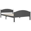 Rama łóżka, ciemnoszara, lite drewno sosnowe, 120 x 200 cm