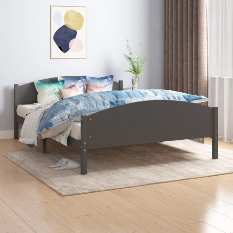 Rama łóżka, ciemnoszara, lite drewno sosnowe, 140 x 200 cm
