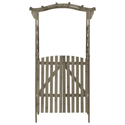 Pergola z furtką, 116x40x204 cm, szara, lite drewno jodłowe Pergola z furtką, 116x40x204 cm, szara, lite drewno jodłowe