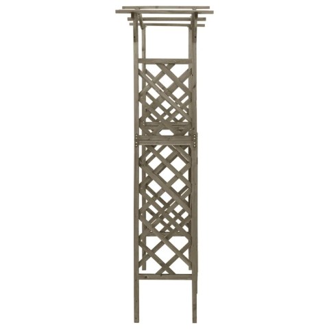 Pergola z furtką, 116x40x204 cm, szara, lite drewno jodłowe Pergola z furtką, 116x40x204 cm, szara, lite drewno jodłowe