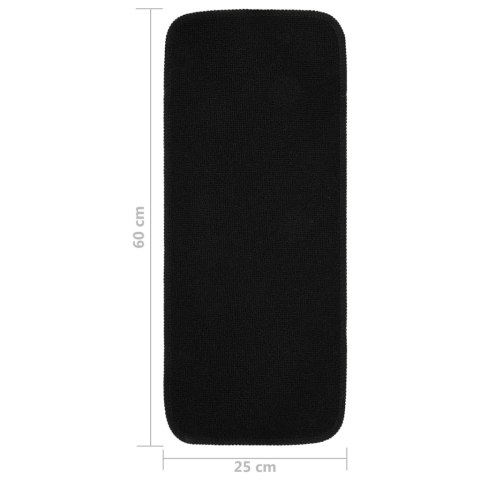 Nakładki na schody, 15 szt., 60x25 cm, czarne, antypoślizgowe