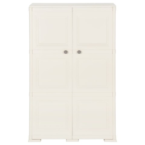 Szafka plastikowa, 79x43x125 cm, wygląd drewna, kremowa