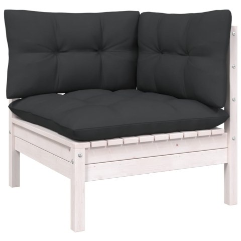 2-osobowa sofa ogrodowa z antracytowymi poduszkami, sosnowa 2-osobowa sofa ogrodowa z antracytowymi poduszkami, sosnowa