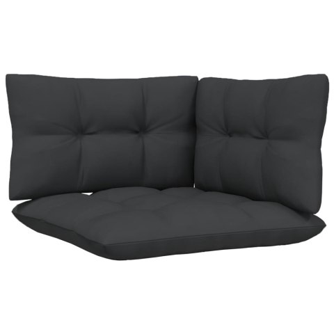2-osobowa sofa ogrodowa z antracytowymi poduszkami, sosnowa 2-osobowa sofa ogrodowa z antracytowymi poduszkami, sosnowa