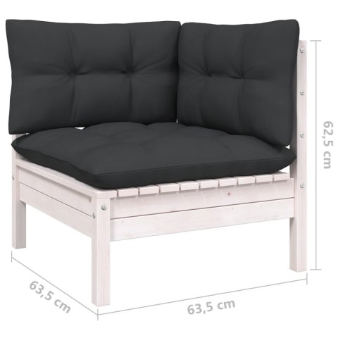 2-osobowa sofa ogrodowa z antracytowymi poduszkami, sosnowa 2-osobowa sofa ogrodowa z antracytowymi poduszkami, sosnowa