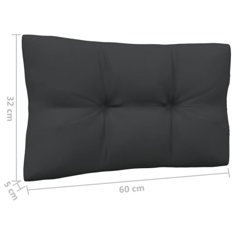 2-osobowa sofa ogrodowa z antracytowymi poduszkami, sosnowa 2-osobowa sofa ogrodowa z antracytowymi poduszkami, sosnowa