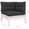 3-osobowa sofa ogrodowa z antracytowymi poduszkami, sosnowa