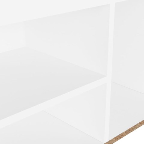 Ławka na buty z poduszką, biała, 80x30x47 cm, płyta wiórowa