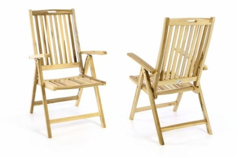 Składane drewniane krzesło ogrodowe DIVERO - Zestaw 2 szt