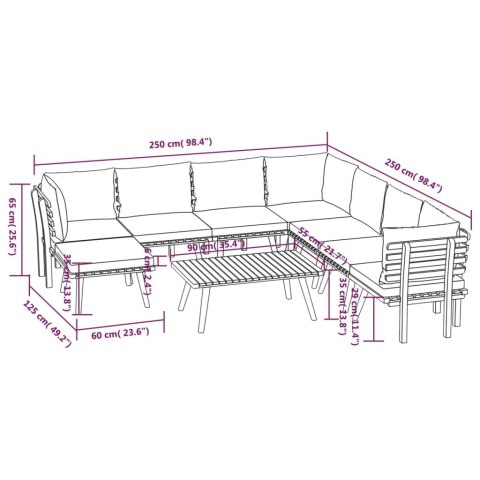 9-cz. zestaw wypoczynkowy do ogrodu, z poduszkami, akacjowy