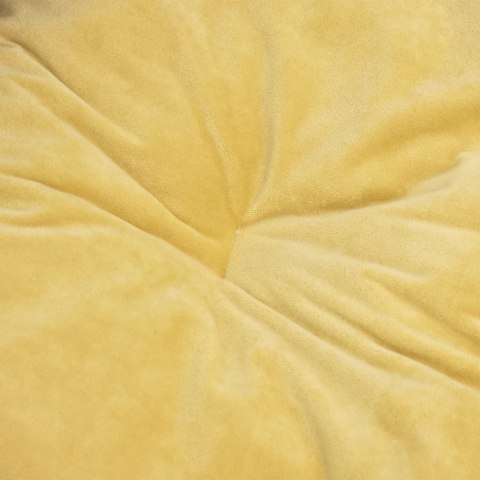 Legowisko dla psa, czarno-żółte, 99x89x21 cm, plusz i ekoskóra