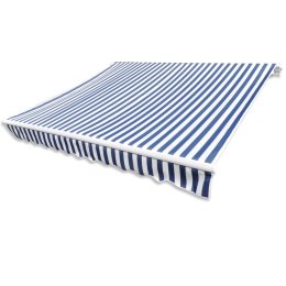Tkanina do markizy, niebiesko-biała, 450 x 300 cm