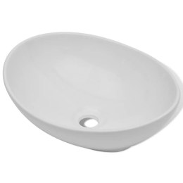 Luksusowa ceramiczna umywalka, owalna, biała, 40 x 33 cm
