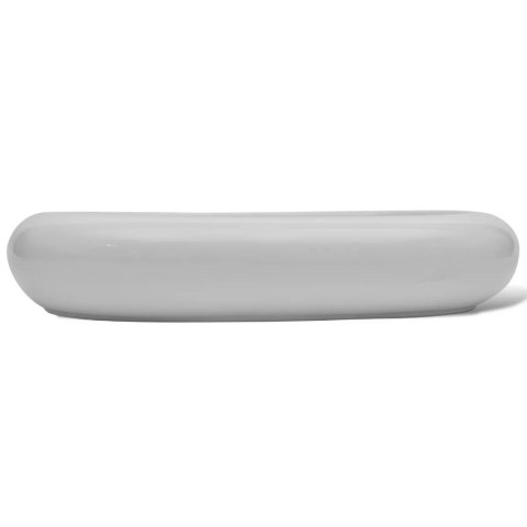 Luksusowa ceramiczna umywalka, owalna, biała, 63 x 42 cm Luksusowa ceramiczna umywalka, owalna, biała, 63 x 42 cm