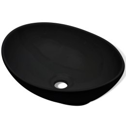 Luksusowa ceramiczna umywalka, owalna, czarna, 40 x 33 cm