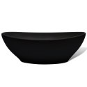 Luksusowa ceramiczna umywalka, owalna, czarna, 40 x 33 cm