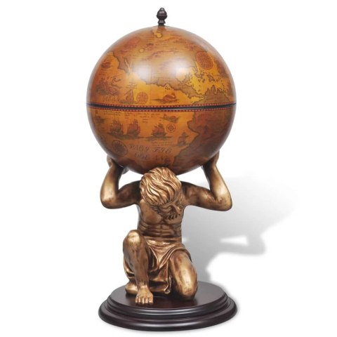 Globobar ze wspornikiem w formie Atlasa, 42 x 42 x 85 cm, Globobar ze wspornikiem w formie Atlasa, 42 x 42 x 85 cm,