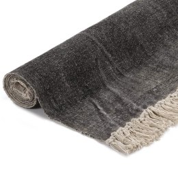 Dywan typu kilim, bawełna, 120 x 180 cm, antracytowy