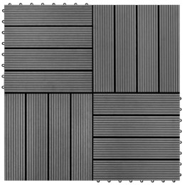 Płytki tarasowe, 22 szt., 30 x 30 cm, 2 m², WPC, szare