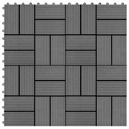 Płytki tarasowe, 22 szt., 30 x 30 cm, 2 m², WPC, szare