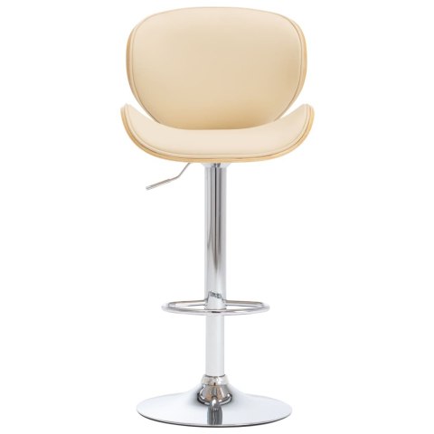 Krzesło barowe, kremowe, sztuczna skóra