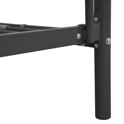 Rama łóżka piętrowego, czarna, metalowa, 140x200 cm/90x200 cm