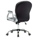 Krzesło biurowe, obrotowe, czarne, sztuczna skóra