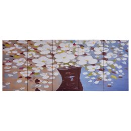 Zestaw obrazów z kwiatami w wazonie, kolorowy, 150x60 cm