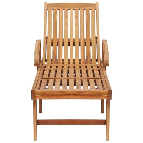 Leżaki ze stolikiem, 2 szt., lite drewno tekowe