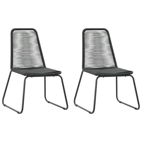 3-częściowy zestaw mebli ogrodowych z rattanu PVC, czarny