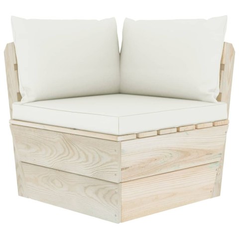 Ogrodowa sofa 2-osobowa z palet, z poduszkami, drewno świerkowe